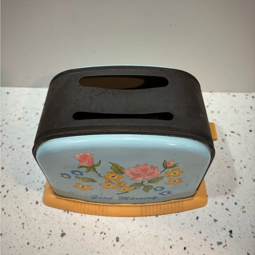 Vintage Good Morning Retro‎ Metal Floral Play Toaster for Kids